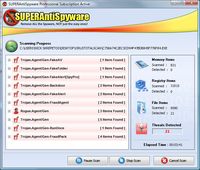 SUPERAntiSpyware Free Edition scaning