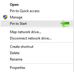 Kako dodati This PC (My Computer) ikonicu na Windows 10 Desktop - Pin to Start
