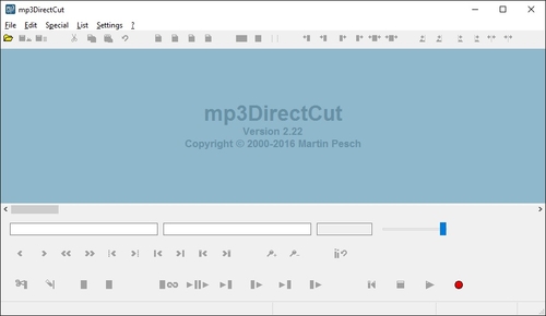 mp3DirectCut - osnovni prozor